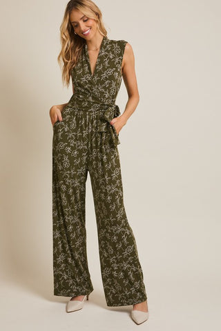 Hard To Change Floral Tie Jumpsuit