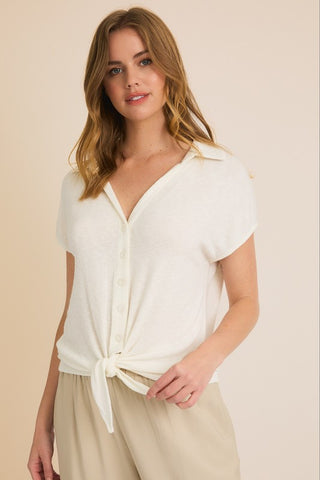 Somewhere Out There Tie Front Top