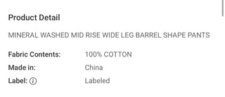 What’s On The Other Side Mineral Wash Barrel Pants