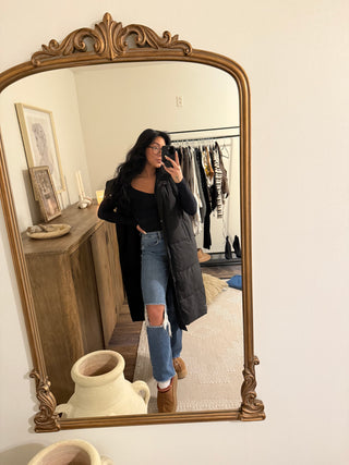 Compressive Sweetheart Neck Long Sleeve black