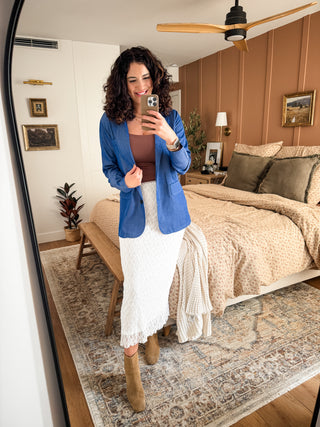 PREORDER Button Down Denim Blazer Plus Size