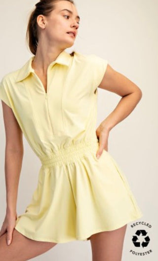 Getting Out Butter Soft Romper in Lemon