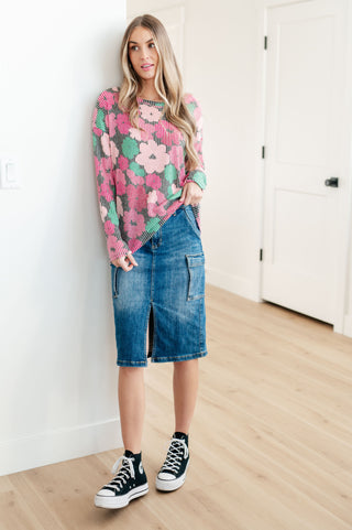 RISEN JEANS Always Be There Cargo Denim Skirt