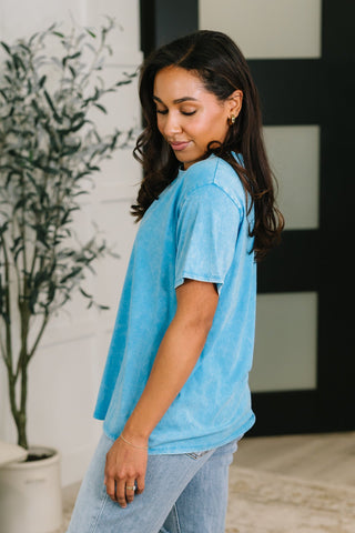Had to Be There Mineral Wash Tee in Deep Sky