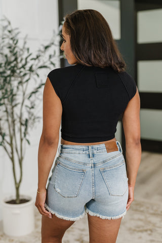 Halfway to Heaven Cropped Top in Black
