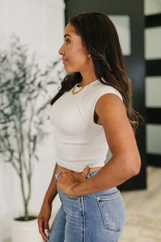 Halfway to Heaven Cropped Top in Sand Beige
