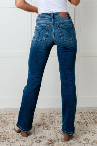 JUDY BLUE Hannah Mid Rise Thermal Bootcut Jeans