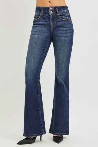 Risen Hollie High Rise Dark Wash Flare