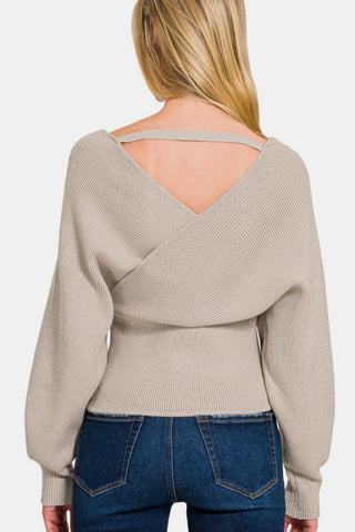 Cross Wrapped Rib Sweater