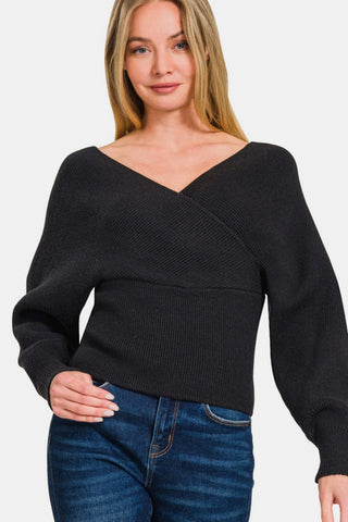 Cross Wrapped Rib Sweater