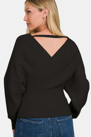 Cross Wrapped Rib Sweater