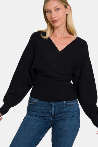 Cross Wrapped Rib Sweater