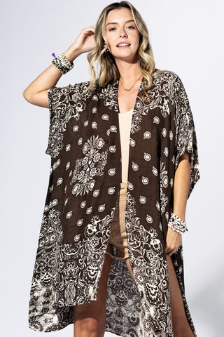 Damask Mandala Ash Grey Kimono
