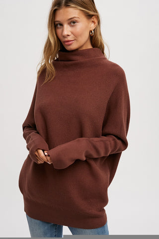 Feeling Good Ribbed Sweater in Chocolate