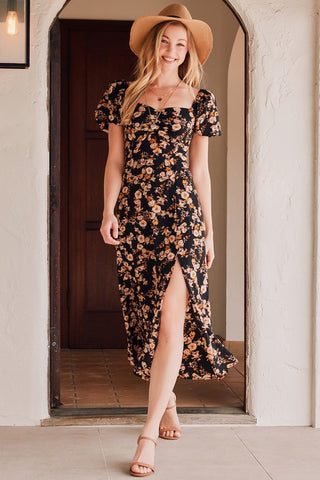 Marigold Blooms Floral Dress 2 Colors