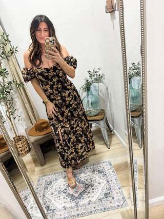 Marigold Blooms Floral Dress 2 Colors