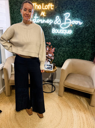 Throwing Kisses Oversized Crop Sweater 3 Colors