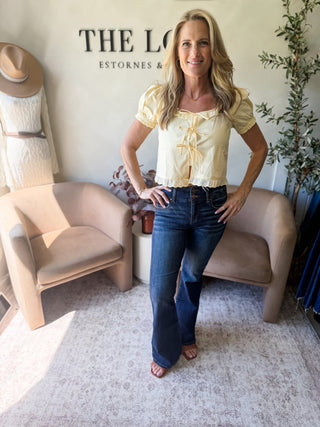Risen Hollie High Rise Dark Wash Flare