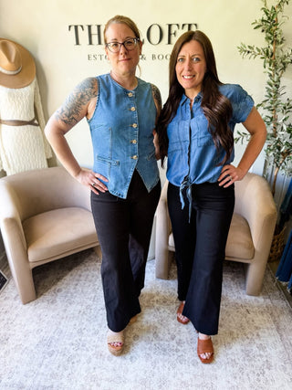 I told You So Chambray Top
