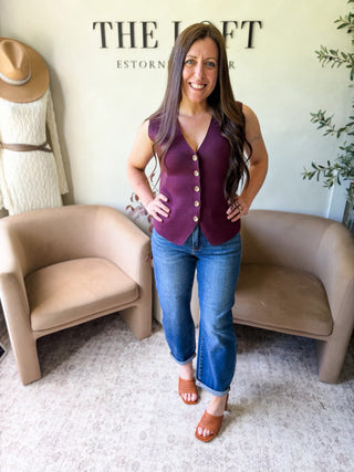 Risen Alexia Dark Wash Mid Rise Crop Barrel