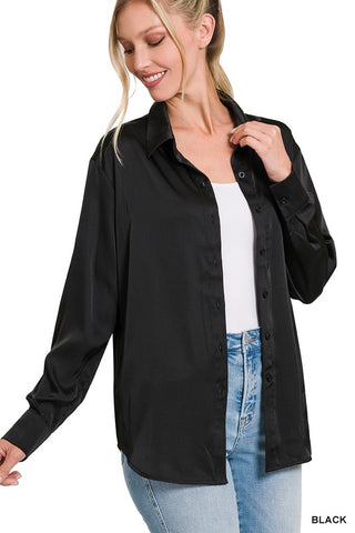 How About A Toast Satin charmeuse blouse 2 Colors