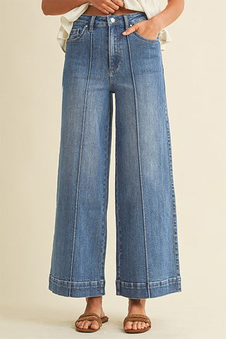 Anniewear High Waist Pintuck Wide Leg