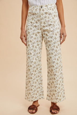 Anniewear Daisy Printed Wide Leg Jeans