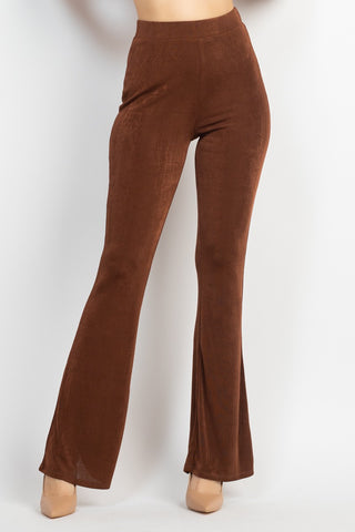 High Rise Fit And Flare Pants Brown