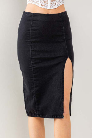 All I Ever Want Denim Slit Skirt 2 Colors