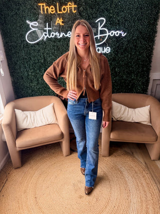 Always In Style Collar Zip Cardigan 2 Colors