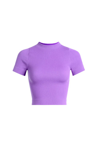 Ribbed Mock Neck Compression Tee