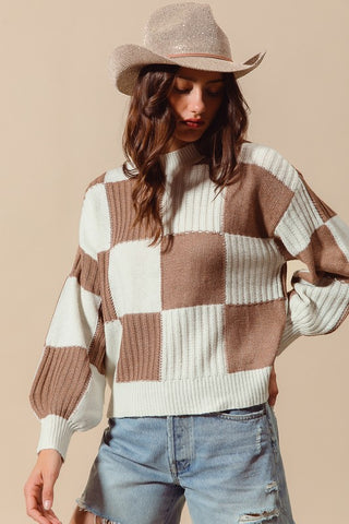 Taking Down Your Hair Checker Sweater 3 Colors