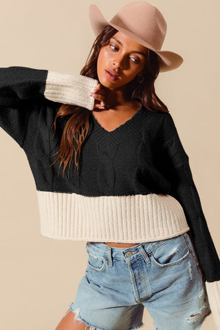 She’s So Fun Cable Crop Sweater