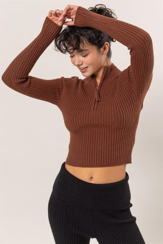 Flattering Fit Half Zip Sweater