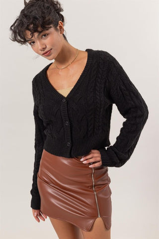 Laidback Babe Crop Cable Cardi