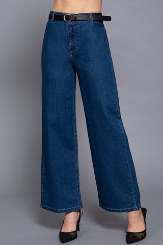 Belted Wide Leg Denim