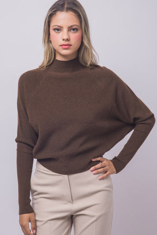 Casual Crush Batwing Sweater Brown