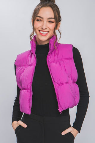 Too Good For You Puffer Vest in Orchid
