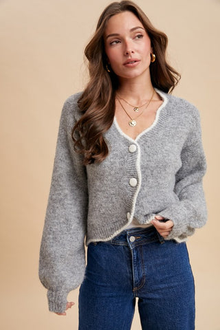 Downtown Girl Scallop Sweater