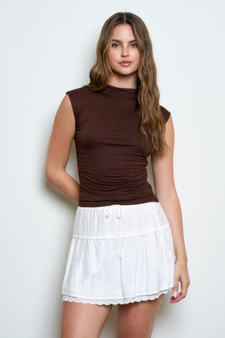 She’s A Keeper Scrunch Top Brown