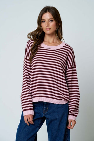 Casual Girl Relaxed Stripe Sweater