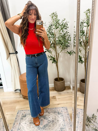 Belted Wide Leg Denim