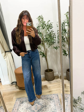 The Throw On Bomber Jacket Burgundy