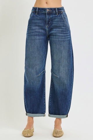 Risen Bethany Slouchy Cuffed Barrel Jean