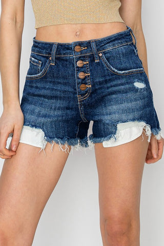 Risen Jessica Mid Rise Button Fly Shorts