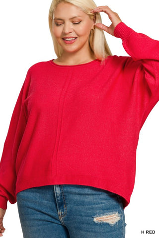 Strawberry Wine Front Seam Sweater