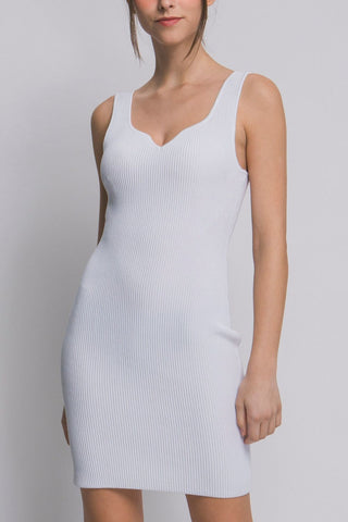 Magical Result Ribbed Dress White