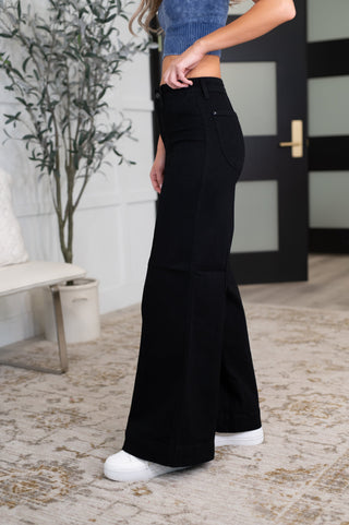 Judy Blue Penelope High Waist Palazzo Jean in Black