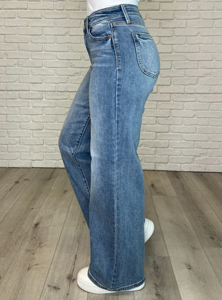 JUDY BLUE Karis High Rise Vintage Wash Retro Wide Leg