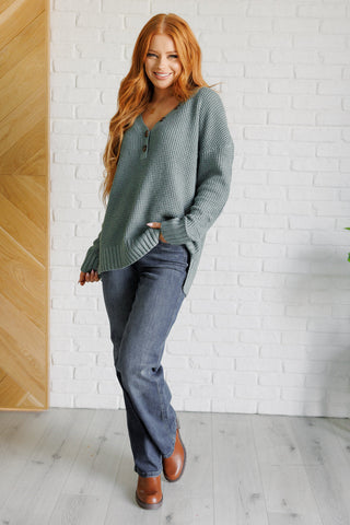 Lakeside View Drop Shoulder Sweater in Sage